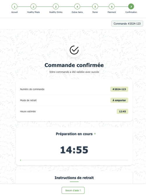 Page de confirmation