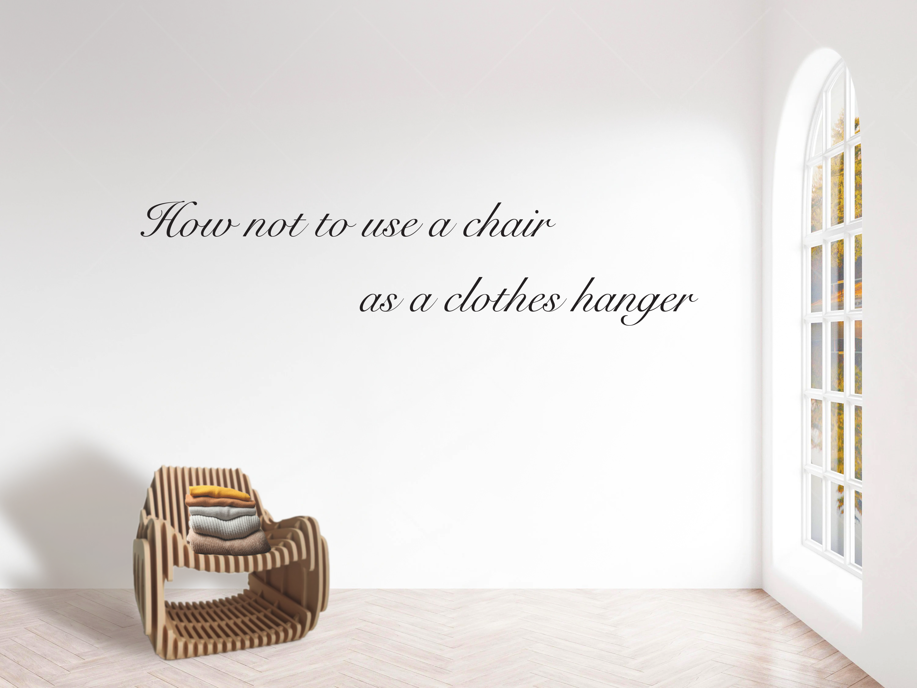 Chair draped with clothes