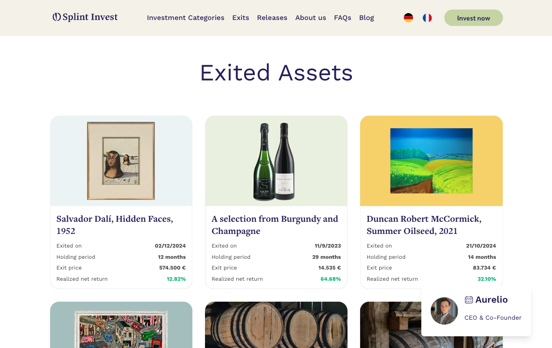 Investment Details Page